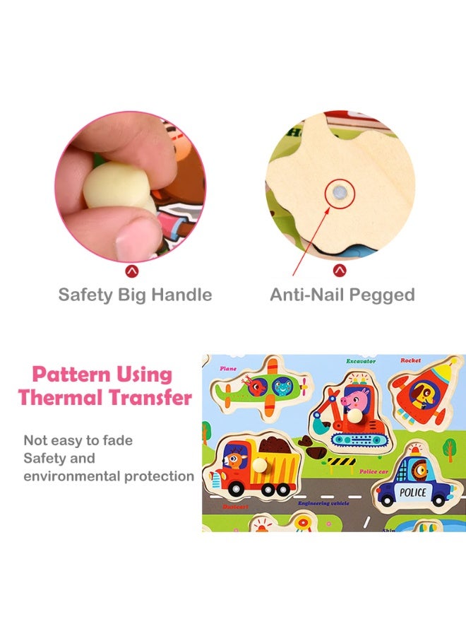 Mordely Wooden Peg Puzzles for Toddlers 2 3 4 Years Old, Kids Educational Preschool Peg Puzzles Toy - Image 5
